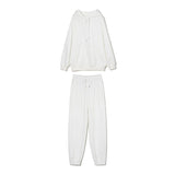 Christmas Gift Yiyiyouni Thickened Fleece Hooded Sweatshirt and Pants Two Pieces Set Women Autumn Winter Casual Solid Sweatpants Female Outfits