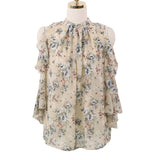 Christmas Gift Sweet Holiday Summer Korean Chiffon Hollow Women Shirt Blusas Cute Blouse Print Off Shoulder Top Chic Office Lady Clothing 10358