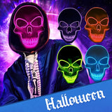 Kukombo Halloween led Light Up Halloween Mask Scary Ghost Head Skull Glowing Mask Masquerade Parties Mask Carnival Dress Up Cosplay Costume Decor
