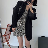 Kukombo Leopard Dresses Women Mini Long Sleeve Slim Dating Ladies Square Collar Autumn French Chic Fashion Student Clothing Vestido Club