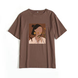 Christmas Gift Hirsionsan Aesthetic Printed Short Sleeve T Shirts Women 2021 Summer Chic Fashion Loose Tees Gothic Graphic Casual Female Tops