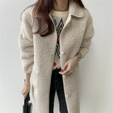 Christmas Gift New 2021 Autumn Winter Women Jackets Warm Korean Style Office Lady Coat Outerwear Wool Blends Wild Long Tops JK1280