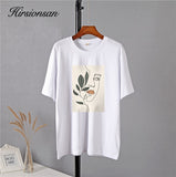 Christmas Gift Hirsionsan Gothic Graphic T Shirt Women 2021 Summer New Oversized Cotton Tees Casual Aesthetic Character Printed O Neck Tops