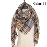 Christmas Gift 2021 New Winter Knitted Scarf Cashmere Pashmina Women Warm Neck Scarves Shawls Plaid Wraps Triangle Stoles Lady Bandana