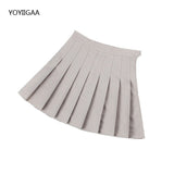 Christmas Gift Sweet Women Pleated Skirts Summer High Waist Ladies Girls Mini Short Skirt Preppy Style Chic Women Mini Skirts Solid Color Skirt