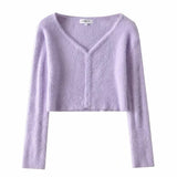 Kukombo Women Sweater Cardigan Korean Long Sleeve Crop Top Green Cardigans Vintage Knitted Sweaters Korean Crop Sweater White Ladies Top