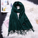 Christmas Gift 2021 women scarf solid cashmere scarves lady shawls and wraps winter head scarf pashmina long size foulard hijab wholesale
