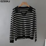 Christmas Gift cashmere spring  Striped T Shirt Short Sleeve Women summer loose o-neck T Shirt chic t-shirt Tee Shirt Female top