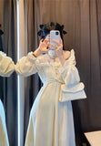 Graduation Gift Big Sale French Lace Vintage Dress Women Fashion Puffer Sleeve Elegant One Piece Dress Korean 2023 Spring High Street Slim Midi Dress Y2k K52