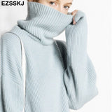 Christmas Gift 2021 Women's Sweater Autumn Winter Warm Turtlenecks Casual Loose Oversized Lady Sweaters Knitted Pullover Top Pull Femme