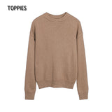 Christmas Gift  2021 Autumn Winter 15% Wool Sweater Solid Green Round Neck Sweater Soft Warm Knitted Tops