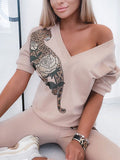 Kukombo  2022 Autumn Winter New 3D Lion Printed Women's Casual Hooded Sweater Set Sportswear Long Sleeve Women's Clothing Suit
