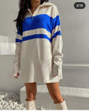 Kukombo Knitted Striped Sweater Long Sleeve Tops Jumper Zip Up Turtleneck Pullover Knitwear Oversized Knit Long Sweaters For Women 2023