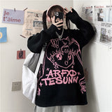 Thanksgiving Gift Kawaii Anime Girl Sweate Autumn Winter Fashion Harajuku Ladies Sweater Round Neck Long Sleeve Student Pullover Oversized Sweater