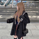 Kukombo Kawaii Wool Coat Women Winter Patchwork Warm Trend Coats and Jackets Female High Street Japanese Style Korean Overcoat 2022 New