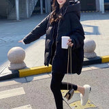 Kukombo 2022 New Winter Jacket Women Oversize Parka Coat Thick Warm Cotton Puffer Coat Black Hooded Padded Women Winter Jacket