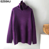 Christmas Gift cashmere Autumn Winter highneck thick oversize Sweater pullovers Women 2021 LOOSE  sweater pullovers female Long Sleeve