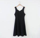 Christmas Gift Women Dresses Vintage Dress Girls S-XL Spring Femme Sundres Sleeveless Black Brown Female Dress Long V Neck Braces Femme Vestido
