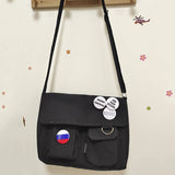 Kukombo Waterproof Canvas Messenger Bag Women Large Capacity Crossbody Bags Outdoor School Student Book Computer Laptop Shoulder Bag