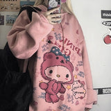 Kukombo Black Friday Sales Kawaii Anime Winter Women Hoodie Cute Cartoon Long Sleeve Casual Hoodie Oversized Sweatshirt Harajuku Tops Fashion Pullover