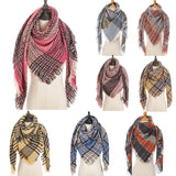 Christmas Gift 2021 New Winter Knitted Scarf Cashmere Pashmina Women Warm Neck Scarves Shawls Plaid Wraps Triangle Stoles Lady Bandana