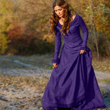 Halloween Kukombo Halloween Cosplay Victorian European Medieval Renaissance Court Women Dresses Embroidery Solid Color Prom Elegant Female Outfits