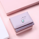 Kukombo Women Cute Small Dinosaur Wallet Buckle Folding Girl Wallet Brand Designed Pu Leather Coin Purse Female Card Holder
