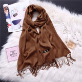 Christmas Gift 2021 women scarf solid cashmere scarves lady shawls and wraps winter head scarf pashmina long size foulard hijab wholesale
