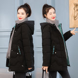 Christmas Gift 2021 New Winter Parkas Women Jacket Long Coat Slim Female Down Cotton Parka Hooded Thick Warm Overcoat Loose Casual Jackets