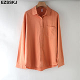 Christmas Gift EZSSKJ 2021 new chic casual loose cotton blouse shirt women solid color oversize long blouse shirt  Women
