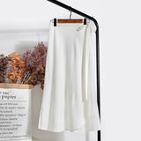 Kukombo Christmas Gift Skirts Women Tender Charm Daily Pure Chiffon Ulzzang Side-slit College Elegant Simple Clothing Summer Leisure Artistic Lace-Up