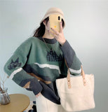 Christmas Gift Hirsionsan Leopard Patchwork Cashmere Sweater Women Loose Casual Knitted Pullovers Autumn Soft Knitwear Female Retro Jumper