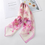 Kukombo 2022 Women Chiffon Hair Scarf Square Neck Scarves Bag Handle Tie Foulard Lady Neckerchief Bandana Shawls and Wraps