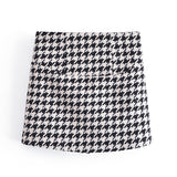 Kukombo Autumn Winter Fashion Tweed Suits Two Piece Set Women Full Sleeve Short Coat Top Women And High Waist Skirt Women's Suit