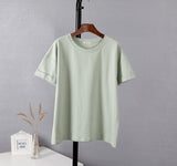 Christmas Gift Hirsionsan Summer Cotton Sets Women Casual Two Pieces Short Sleeve T Shirts and High Waist Short Pants Solid Outfits Tracksuit