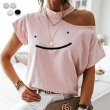 2022 New Summer Fashion Shirt Lips Short Sleeve  T Shirt Women Tops Base O-neckBlack Tees Kiss Leopard Lip Funny Girls