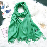 Christmas Gift 2021 women scarf solid cashmere scarves lady shawls and wraps winter head scarf pashmina long size foulard hijab wholesale