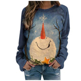 Christmas Gift Women Christmas Printing Sweater Plaid Women Casual Long Sleeve Shirts Blouse Tops Christmas Sweater Holloween Fastival Clothes