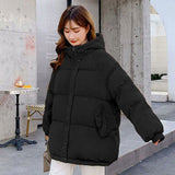 Christmas Gift Autumn Winter 2021 New Womens Coats Blue Jackets Hooded Coat Thick Cotton Parkas Oversized Jacket Female