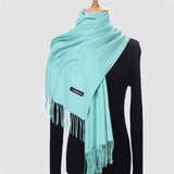 Christmas Gift 2021 Winter Scarf For Women Long Warm Cashmere Scarves Hijab Solid Lady Shawl Wrap Female Pashmina Bandana Head Scarfs Echarpe