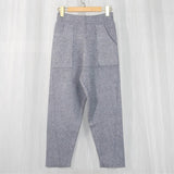 Kukombo New 2022 Autumn Winter Women Pants 3 Colors High Waist Wide Leg  Pockets Ankle-Length Harem Warm Wild Trousers P1058