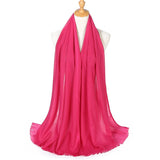 Christmas Gift New Femme Hijab Scarf Muslimen Head Wraps Women Solid Cotton Shawls Pashmina Scarves Foulard Bandana High Quality