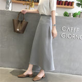 Kukombo Women Elegant Office Lady Quality Glossy Satin Skirt Plain Shiny Fashion Elegant Solid High Waist Skirts