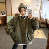 Christmas Gift Parker cotton clothes women's fashion winter new work clothes military green lamb Plush coat motorcycle suit pilot jacket