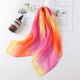 Kukombo 2022 Women Chiffon Hair Scarf Square Neck Scarves Bag Handle Tie Foulard Lady Neckerchief Bandana Shawls and Wraps