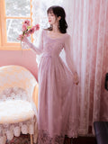 Kukombo Fairy Dress Women Spring New French Retro Palace Wind Net Yarn Long Skirt Temperament Super Fairy Forest Long Sleeve Dress K145