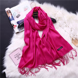 Christmas Gift 2021 women scarf solid cashmere scarves lady shawls and wraps winter head scarf pashmina long size foulard hijab wholesale