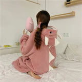 Christmas Gift Pajamas cute cartoon dinosaur coral velvet pajama autumn and winter thickened and padded long fashion home wear two sets nightgo
