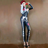 Halloween Kukombo Queen Sexy Bodysuit Halloween Ghost Dance Cosplay Bride Cosplay Scary Costumes Women Female Jumpsuit Rose Print Carnival Party
