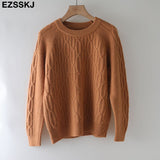 Christmas Gift Autumn Winter casual o-neck WOOL thick Sweater pullovers Women 2021 loose elegant Sweater Pullover female long Sleeve